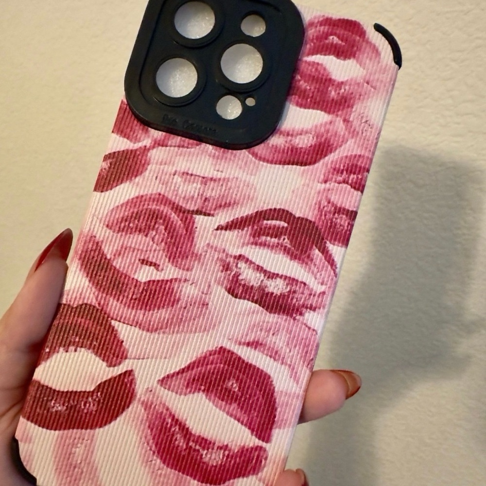 Stylish Red Lip Print Phone Case